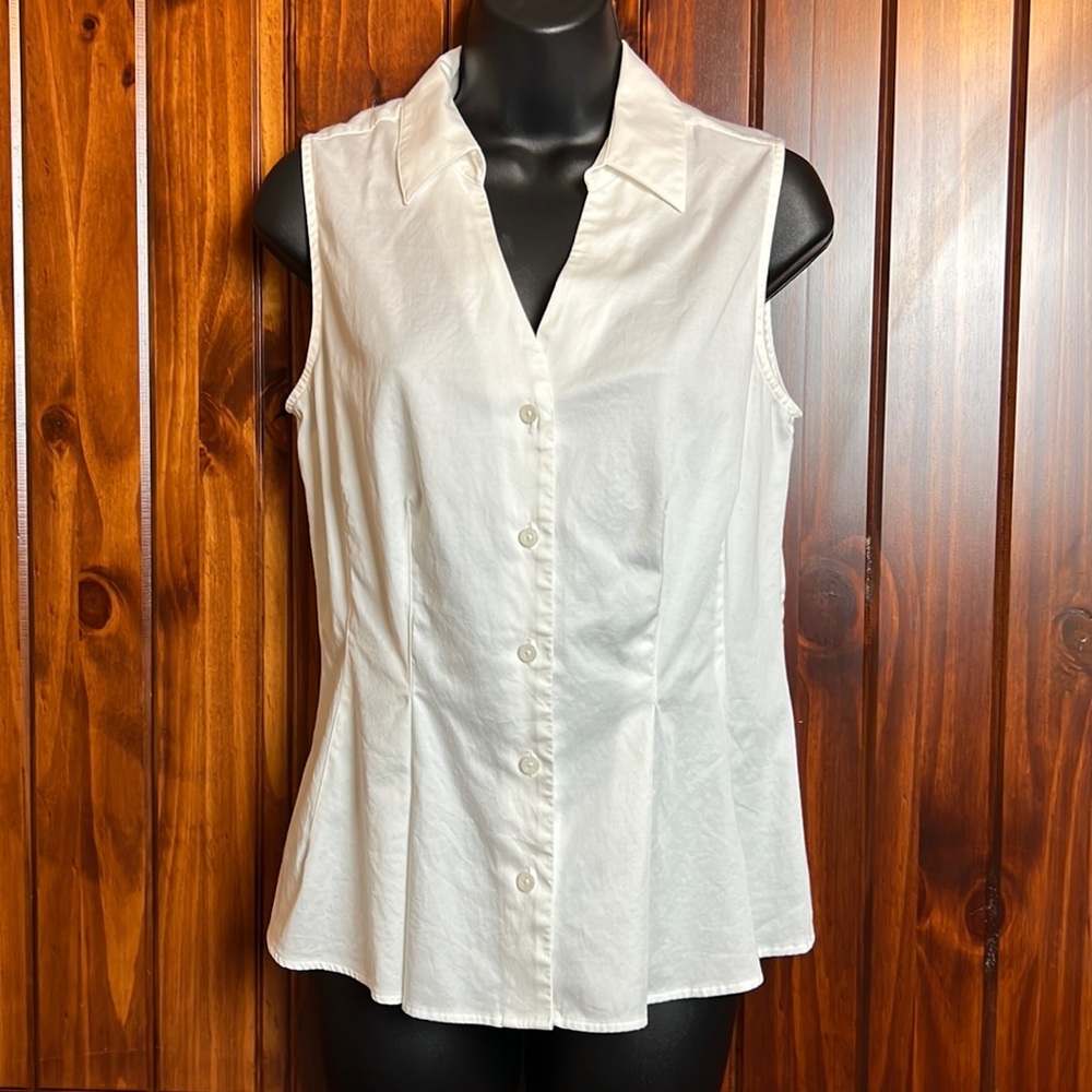 Antonio Melani White Peplum Blouse